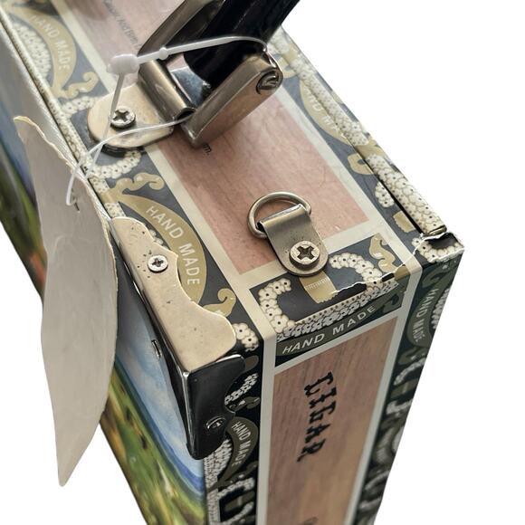 Vintage Blossom Cowgirl Horse Western Cigar Box Purse Handbag Top Handle - Picture 14 of 15